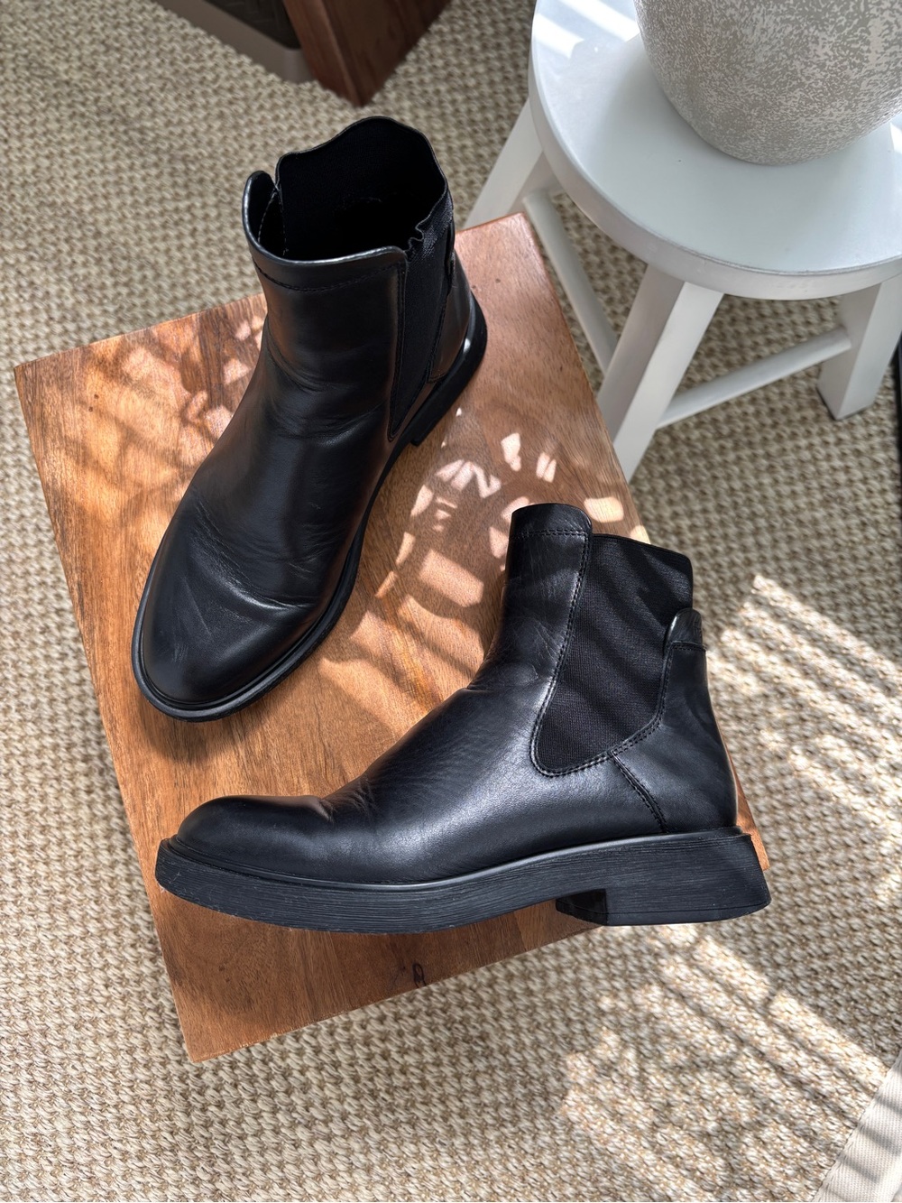 Franco Sarto Black Leather Ankle Boots - Picture 4 of 10